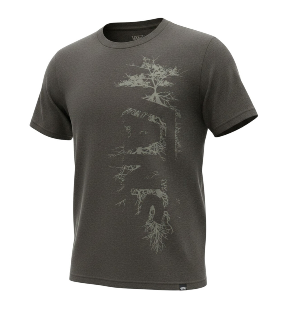 Vans Tee Shirt Mens XL Smokey Brown Crew Neck Short Sleeve Tree Graphic